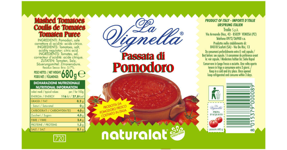Pomodori Pelati La Vignella Gr. 800 x 12 pz